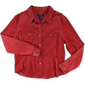 Limited Shacket Womens L Orange Corduroy 90's Y2K Cottagecore Cabincore Academia